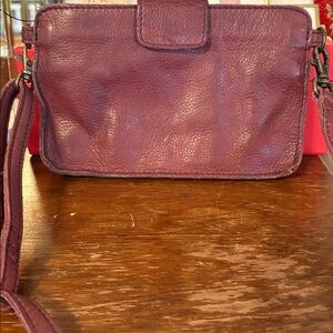 Anthropologie rock paper scissors Deep Red Crossbody Bag